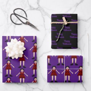 Gothic Halloween Vampire Lady Custom Wrapping Paper Sheets