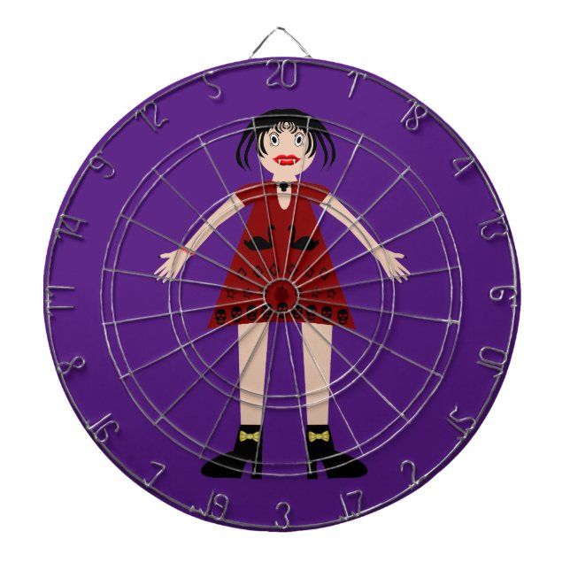 Gothic Halloween Vampire Lady Dart Board (Front)