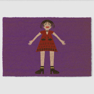 Gothic Halloween Vampire Lady Fiber Doormat