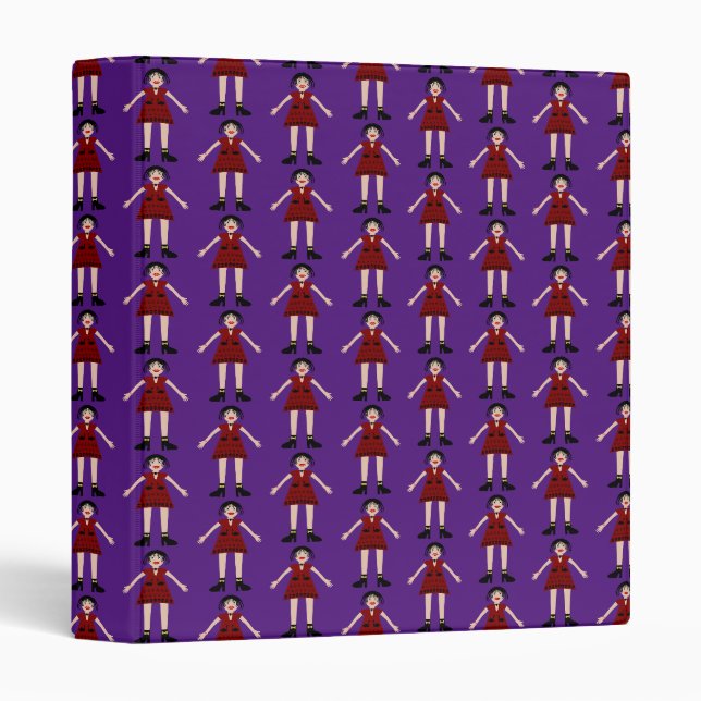 Gothic Halloween Vampire Lady Patterned 3 Ring Binder (Front/Spine)