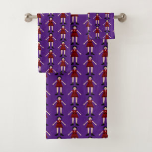 Gothic Halloween Vampire Lady Patterned Bath Towel Set