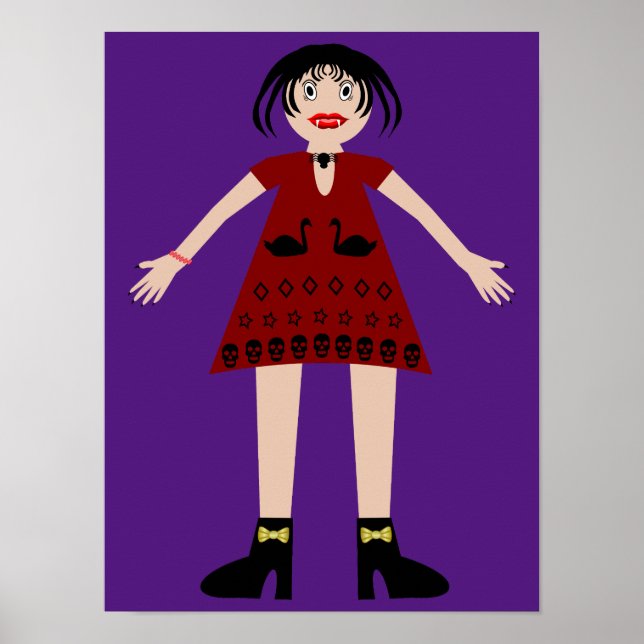 Gothic Halloween Vampire Lady Poster (Front)