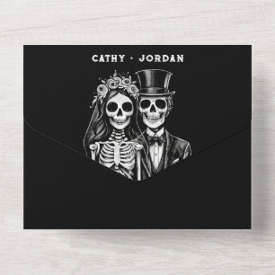 Gothic halloween wedding couple all in one invitat invitation