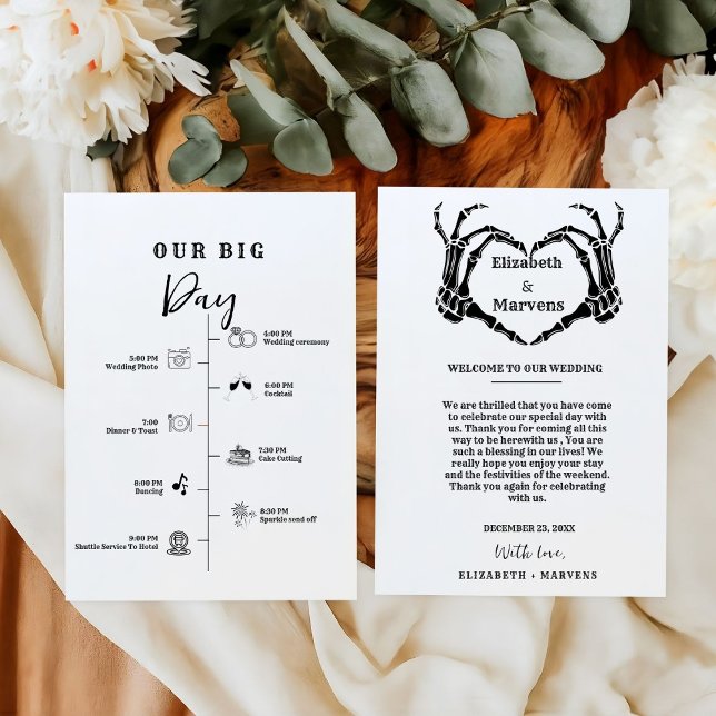 Gothic Halloween wedding day Events Timeline  Program (Creator Uploaded)