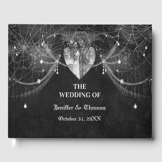Gothic Halloween wedding guest book (Front)