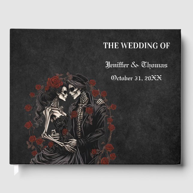 Gothic Halloween wedding guest book (Front)