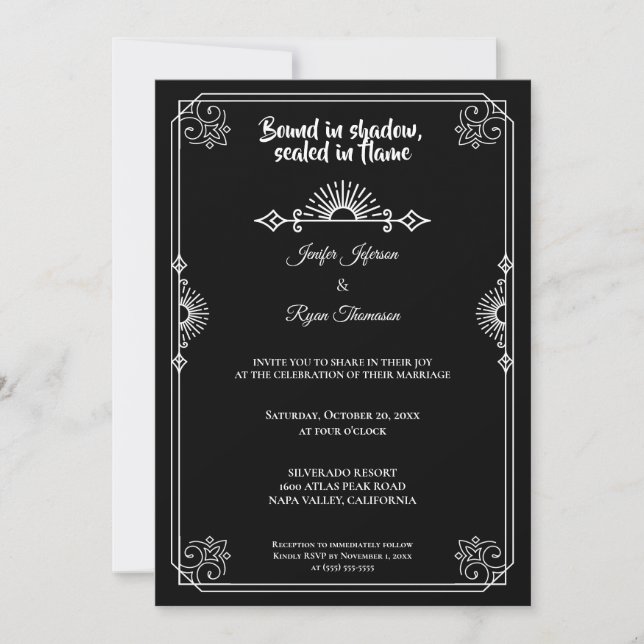 Gothic halloween wedding Invitation (Front)