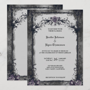 Gothic Halloween wedding invitation