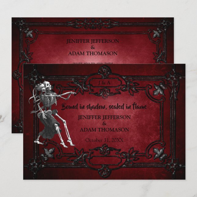 Gothic Halloween wedding invitation (Front/Back)
