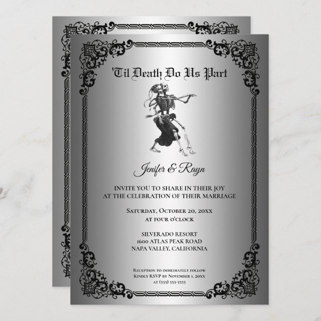 Gothic halloween wedding Invitation (Front/Back)