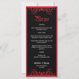 Gothic Halloween Wedding Menu