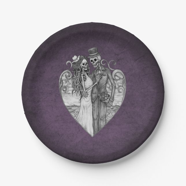 Gothic halloween wedding Plate (Front)