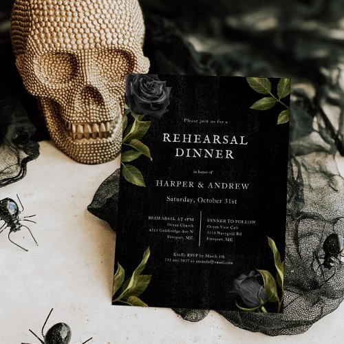 Gothic Halloween Wedding Rehearsal Dinner Invitation