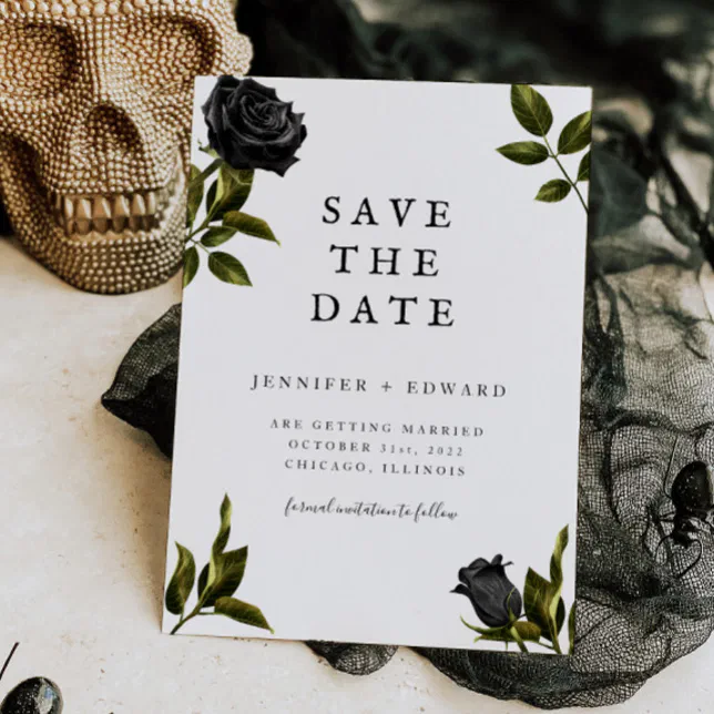 Gothic Halloween Wedding Save The Date | Zazzle