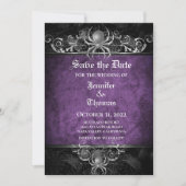 Gothic halloween wedding save the date invitation (Front)
