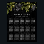 Gothic Halloween Wedding Seating Chart<br><div class="desc">Help your guests find their table with this citrus theme seating chart! Features illustration of black roses. Perfect for your gothic halloween wedding.</div>