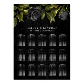 Gothic Halloween Wedding Seating Chart