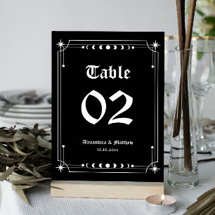 Gothic Halloween Wedding  Table Number