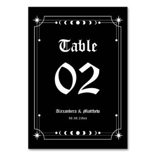 Gothic Halloween Wedding  Table Number