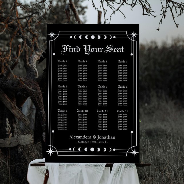 Gothic Halloween Wedding Table Seating Chart Foam Board (Creator Uploaded)