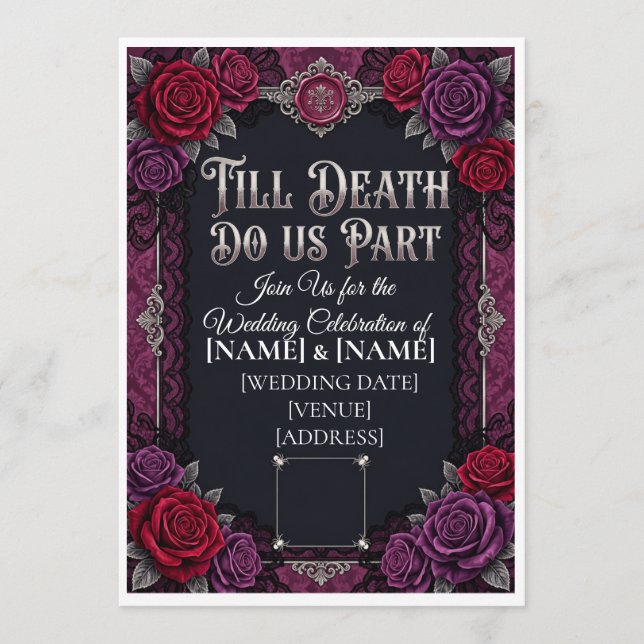 Gothic Halloween Wedding Till Death Do  Program (Front)