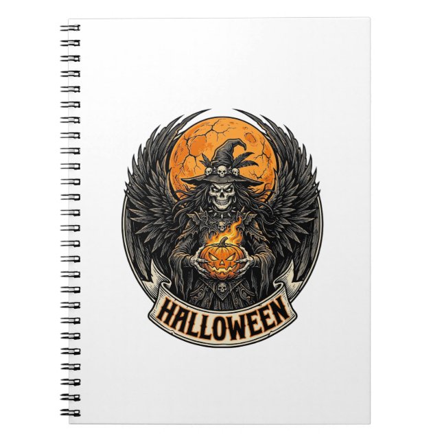 Gothic Halloween Witch Vintage Notebook (Front)