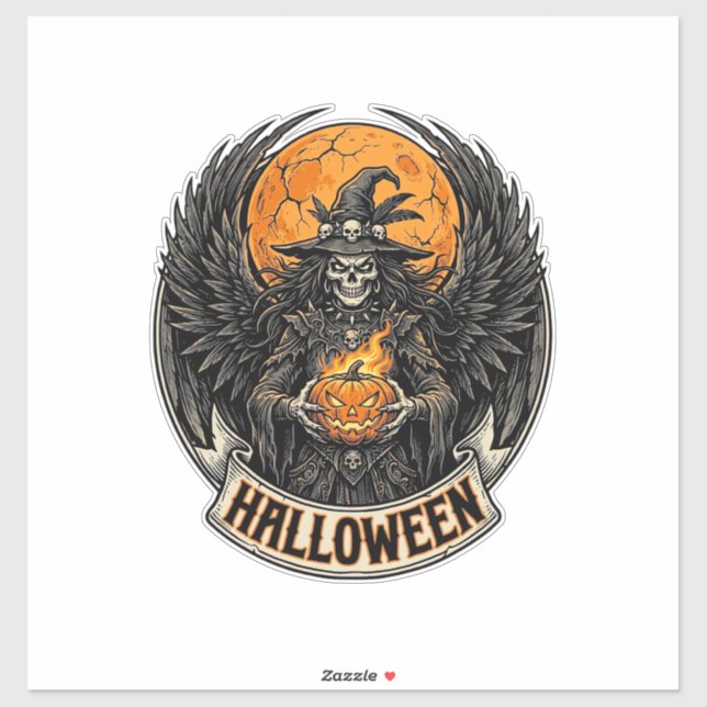 Gothic Halloween Witch Vintage Sticker (Sheet)