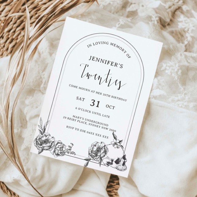 Gothic hand drawn arch 30th Birthday Party Invitation (Creator Uploaded)