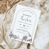 Gothic hand drawn arch 40th Birthday Party Invitat