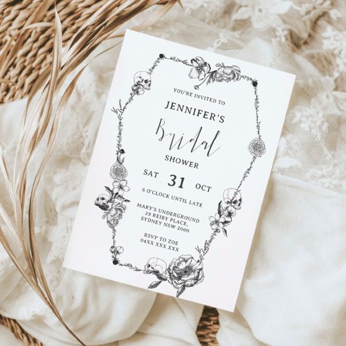 Gothic hand drawn Bridal Shower Invitation