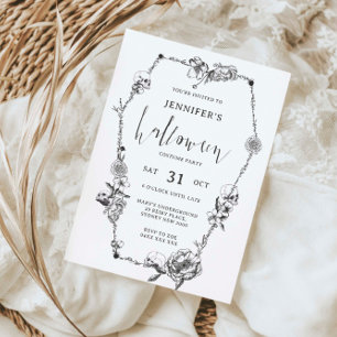 Gothic hand drawn Halloween Party Invitation