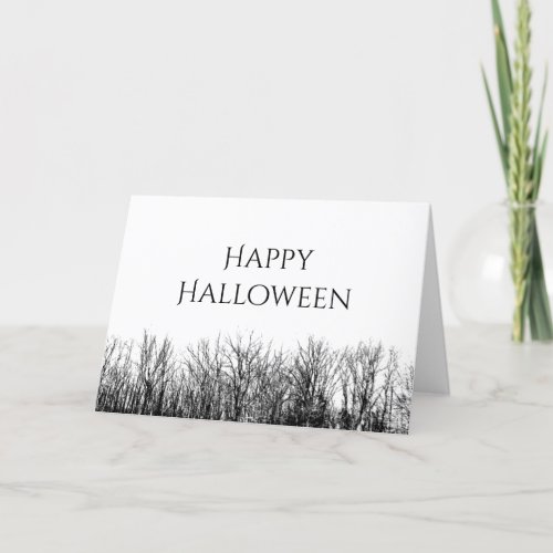 Gothic Happy Halloween Haunted Woods Holiday Card
