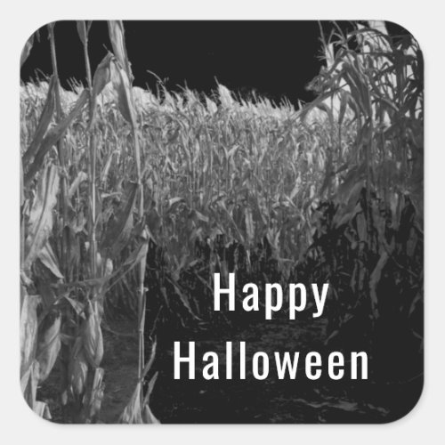 Gothic Happy Halloween Vintage Corn Maze  Square Sticker