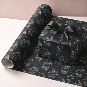  Gothic Haunted Cupcakes & Hearts Wrapping Paper