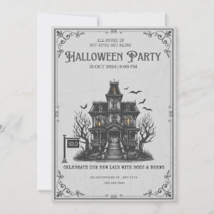 Gothic Haunted House Halloween Party Invitation