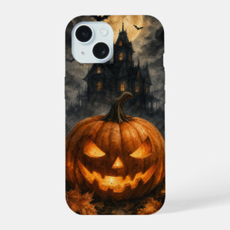 Gothic Haunted House Halloween Pumpkin Phone Case