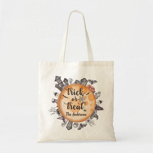 Gothic Haunted House Trick or Treat Halloween Tote Bag