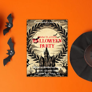 Gothic Haunted House Victorian Halloween Party Invitation