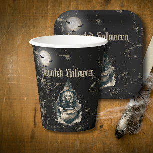 Gothic Haunted House Witch Halloween Costume Party Paper Cups