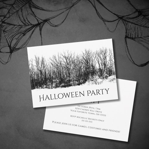 Gothic Haunted Woods Spooky Halloween Party  Invitation
