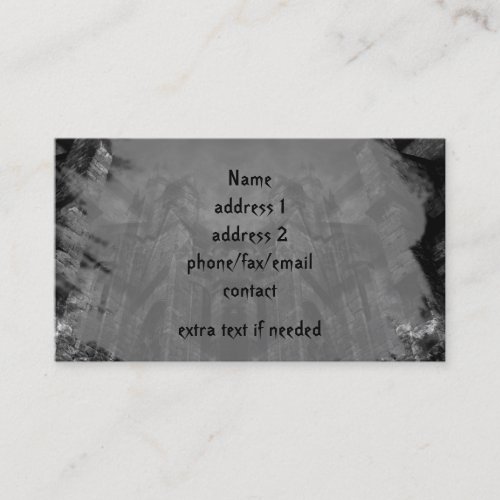 Gothic haunting cathedral illusion business card templates