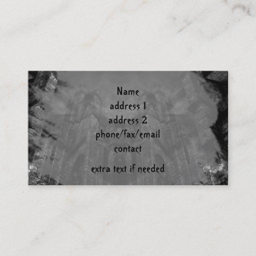 Customizable Gothic haunting cathedral illusion business card templates