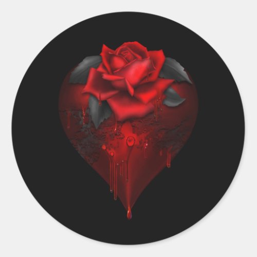 Gothic Heart Classic Round Sticker