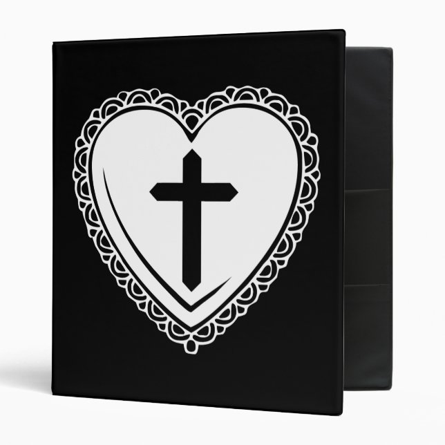 Gothic Heart + Cross Binder (Black & White) (Front/Inside)