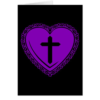 Gothic Heart + Cross (Black + Purple) Cards