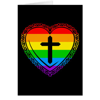 Gothic Heart & Cross (Black + Rainbow) Cards