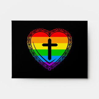 Gothic Heart & Cross (Black + Rainbow) Envelope
