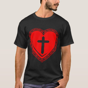Gothic Heart & Cross (Red) T-Shirt
