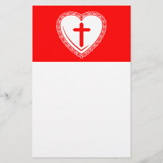 Gothic Heart + Cross (Red + White) Stationery