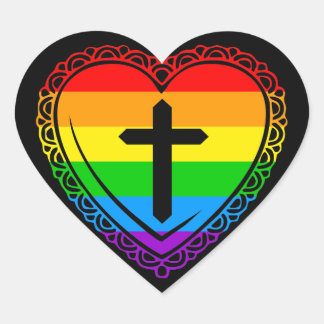 Gothic Heart & Cross Sticker